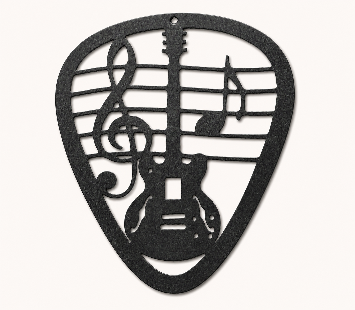 Music Note Guitar Pick Metal Wall Art – Rockabilly Music Decor