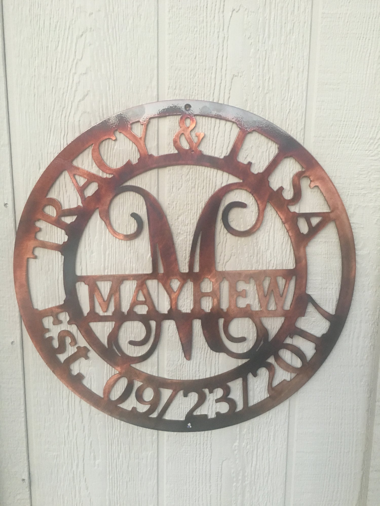 Custom Metal Art Monogram 