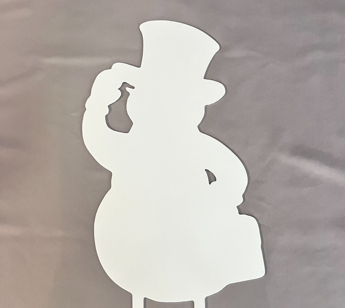 Close-up of snowman hat and face
