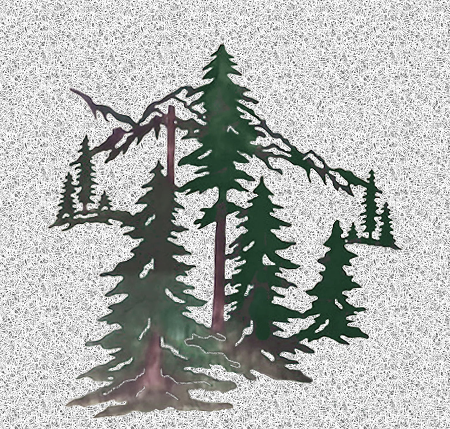 Pine Trees, Forest and Mountain Up To 9 Ft Wide Scene Metal Wall Art Home Decor