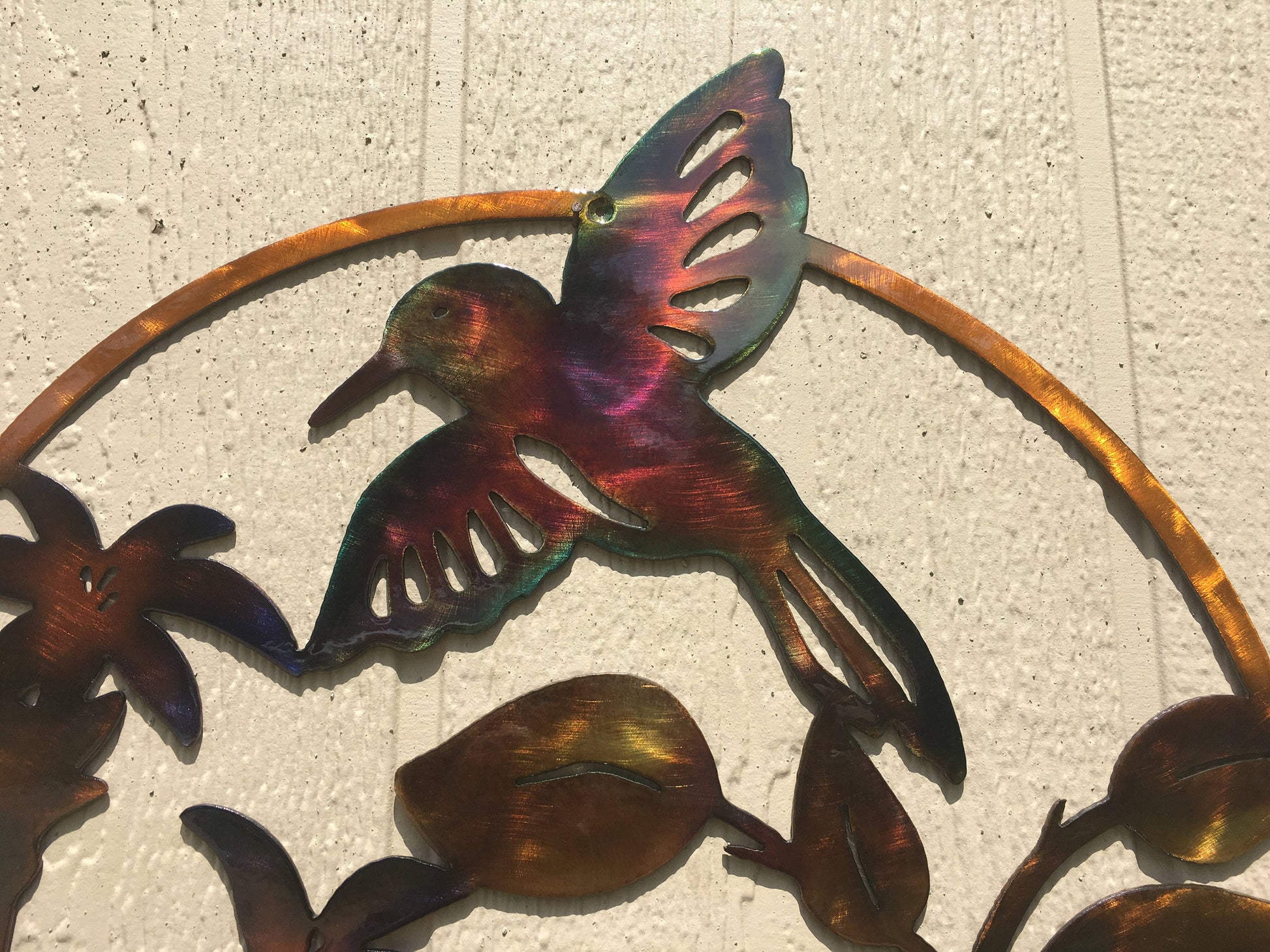 Hummingbird metal wall art