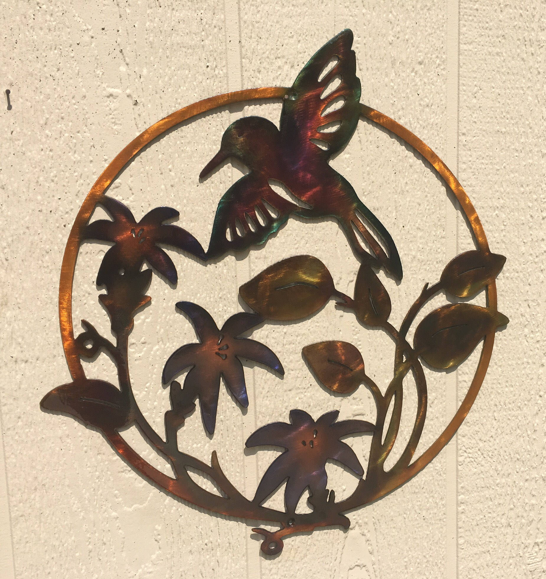 Hummingbird metal wall art