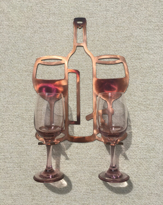 Wine Glass Holder Kitchen Or Bar Metal Wall Art