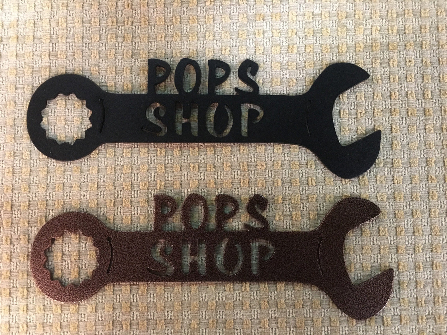 Pops Shop Wrench Metal Art Man Cave Decor