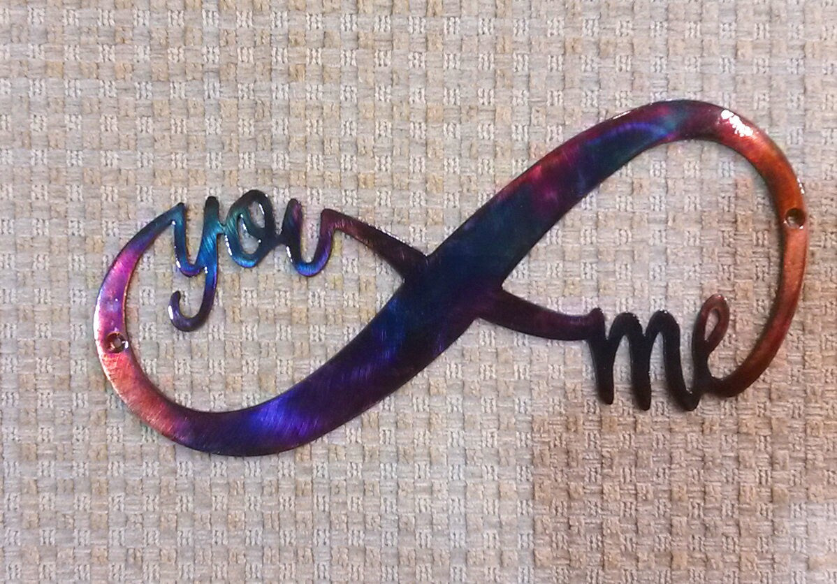 You & Me Infinity Ribbon Plasma Cut Indoor or Outdoor Metal Art