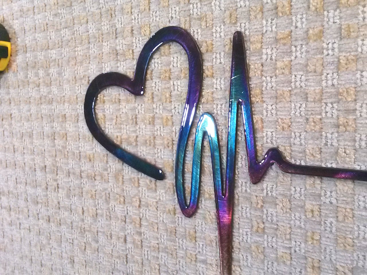 EKG Heartbeat Heart & Cross Plasma Cut Indoor or Outdoor Metal Art