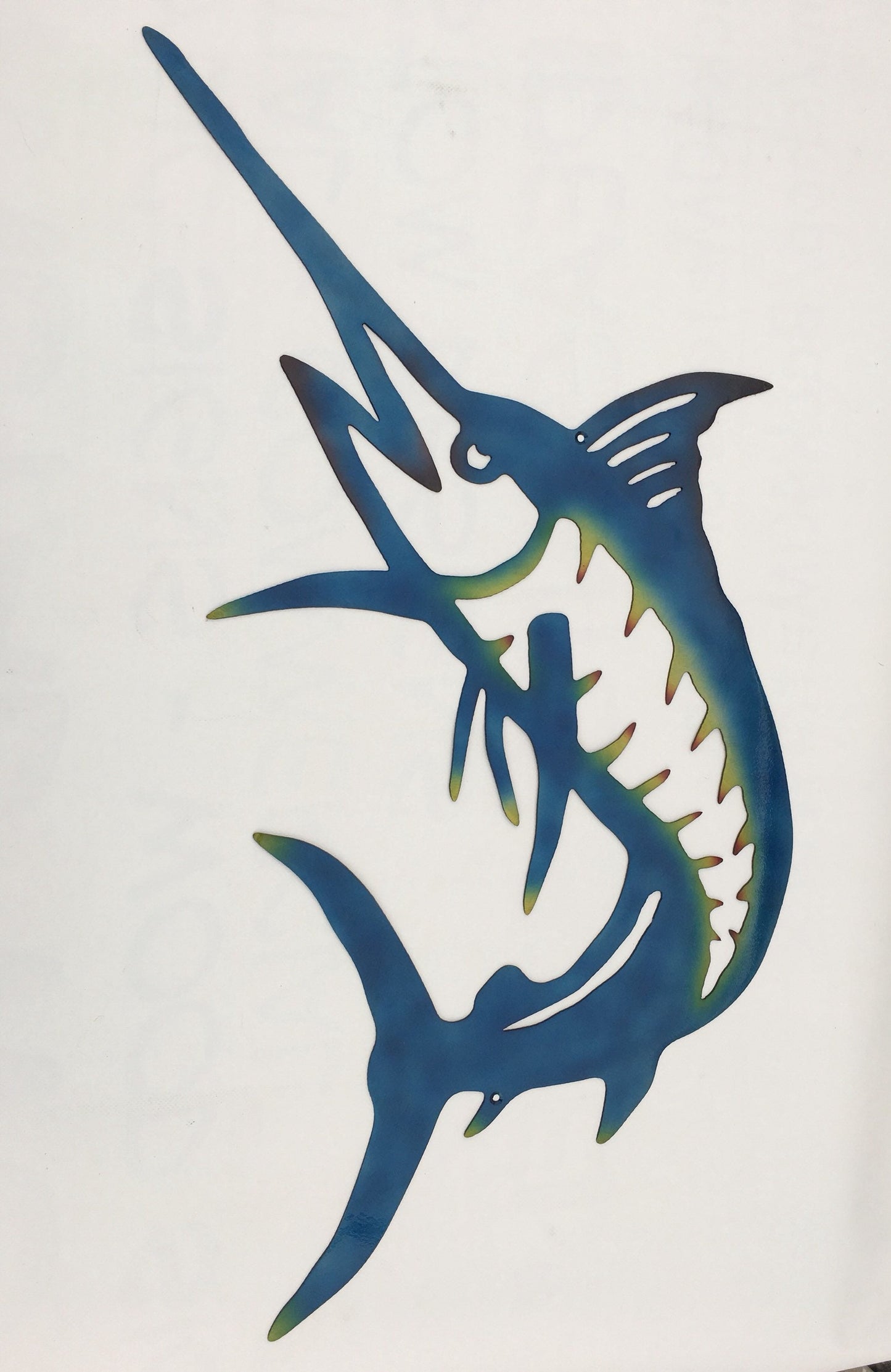 Blue Marlin Plasma Cut Hand Finished Indoor or Outdoor Metal Wall Art