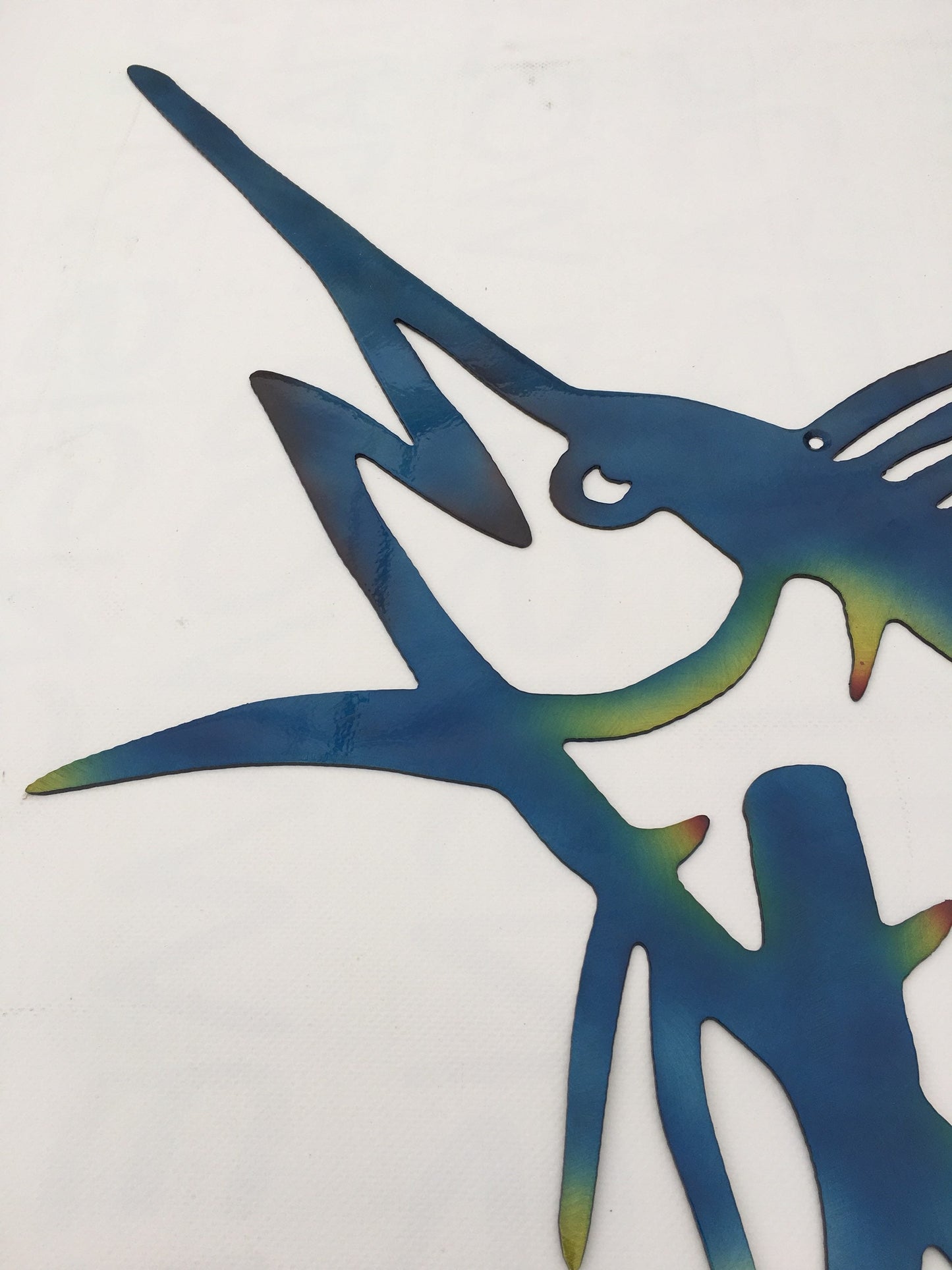 Blue Marlin Plasma Cut Hand Finished Indoor or Outdoor Metal Wall Art