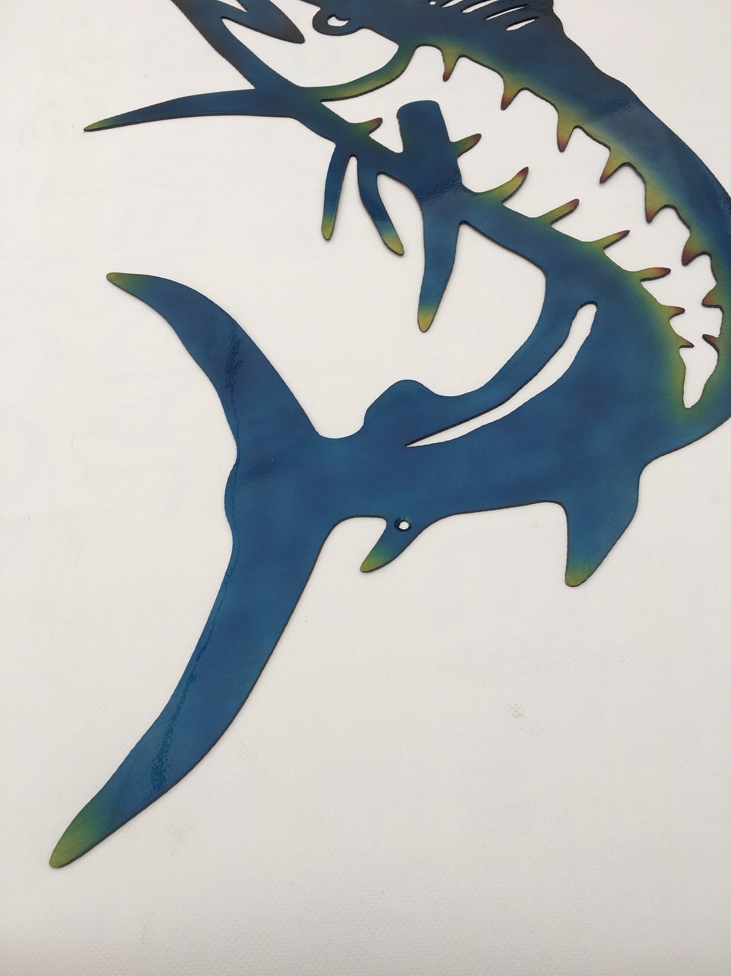 Blue Marlin Plasma Cut Hand Finished Indoor or Outdoor Metal Wall Art