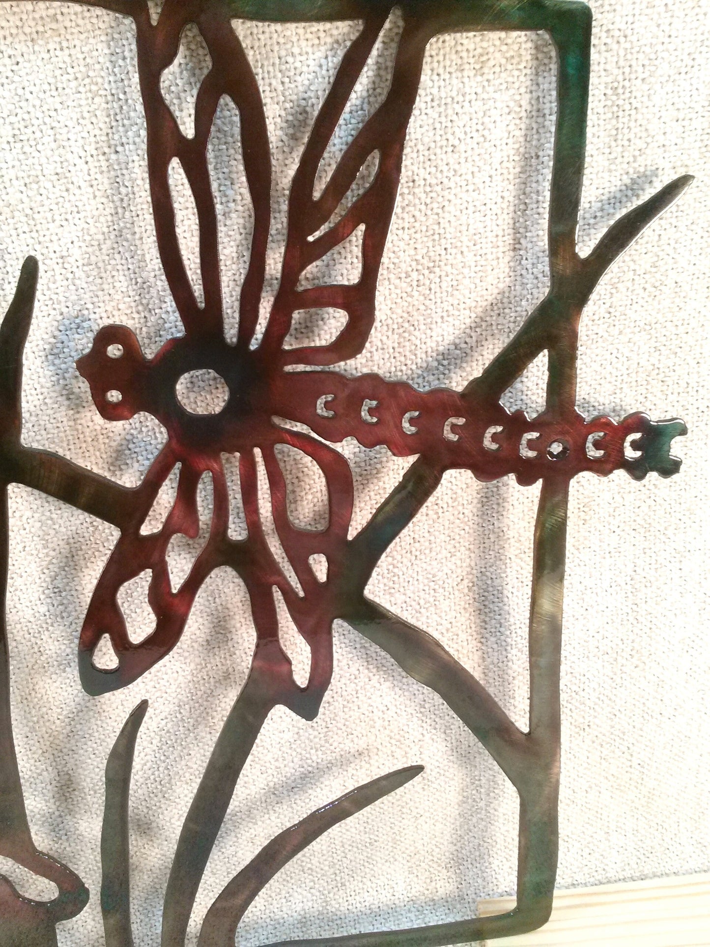 Dragonflies Indoor Or Outdoor Plasma Cut Metal Wall Art W/ Patina Finish