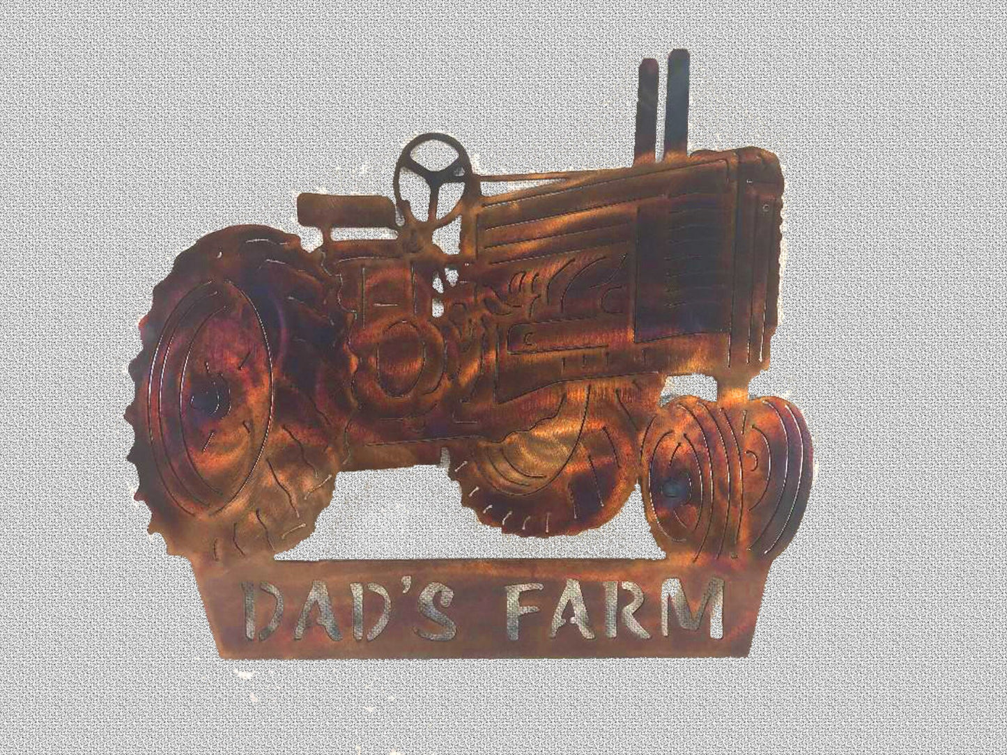 Dad's Farm Tractor Indoor or Outdoor Plasma Cut Metal Wall Art sign