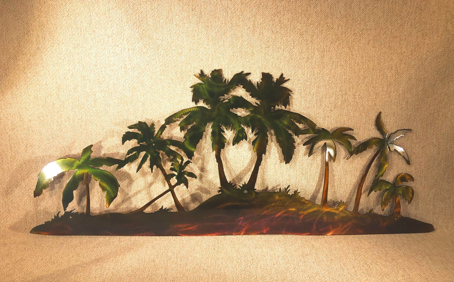 Palm Trees Scene Island Beach Decor Indoor Or Outdoor Metal Art