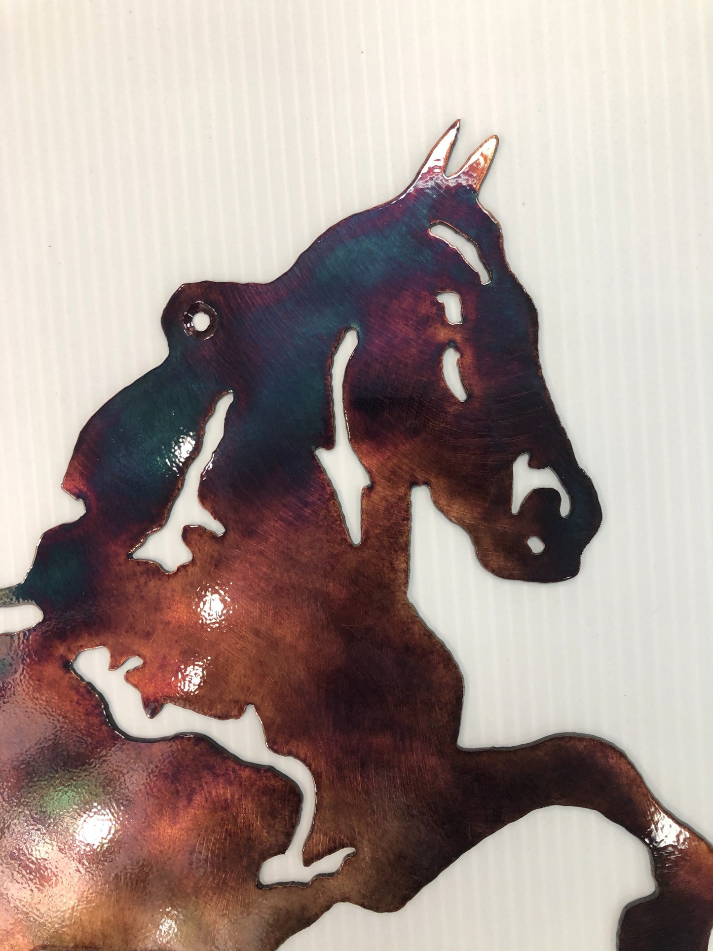 Horse Prancing Indoor Or Outdoor Plasma Cut Equine Metal Wall Art