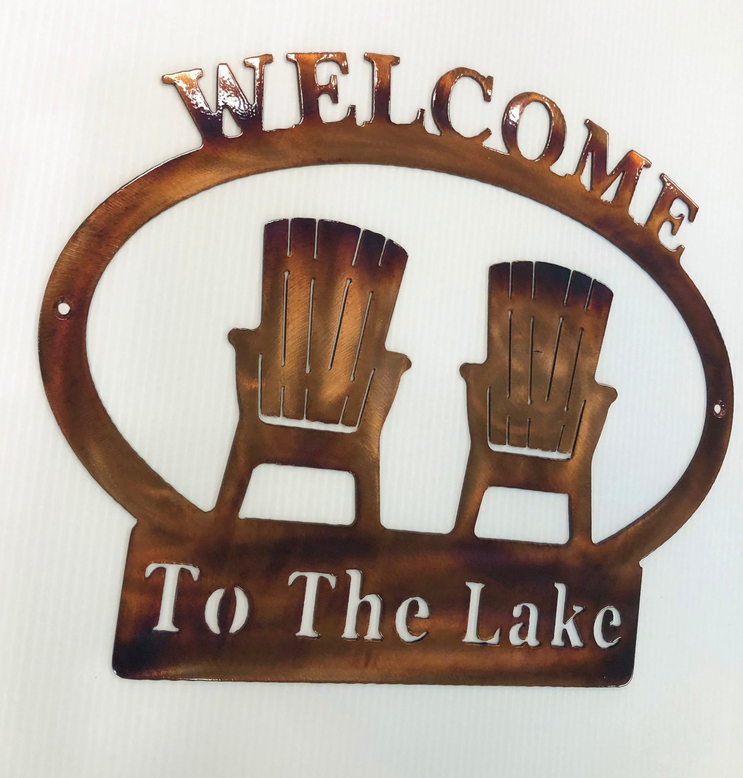 Welcome To The Lake Indoor Or Outdoor Nautical Metal Wall Art
