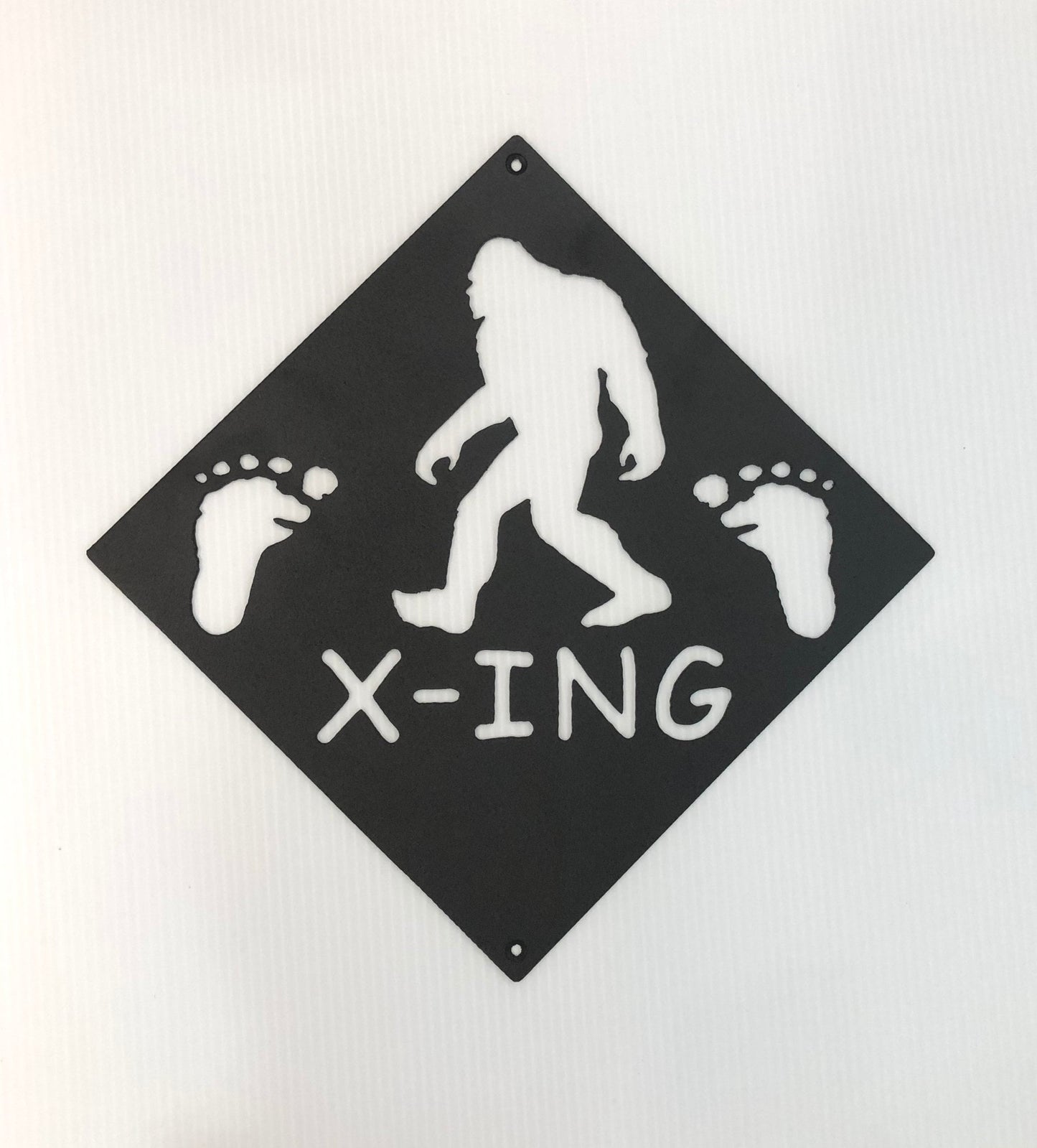 Bigfoot Crossing Indoor & Outdoor Sasquatch Metal Street Sign Wall Art