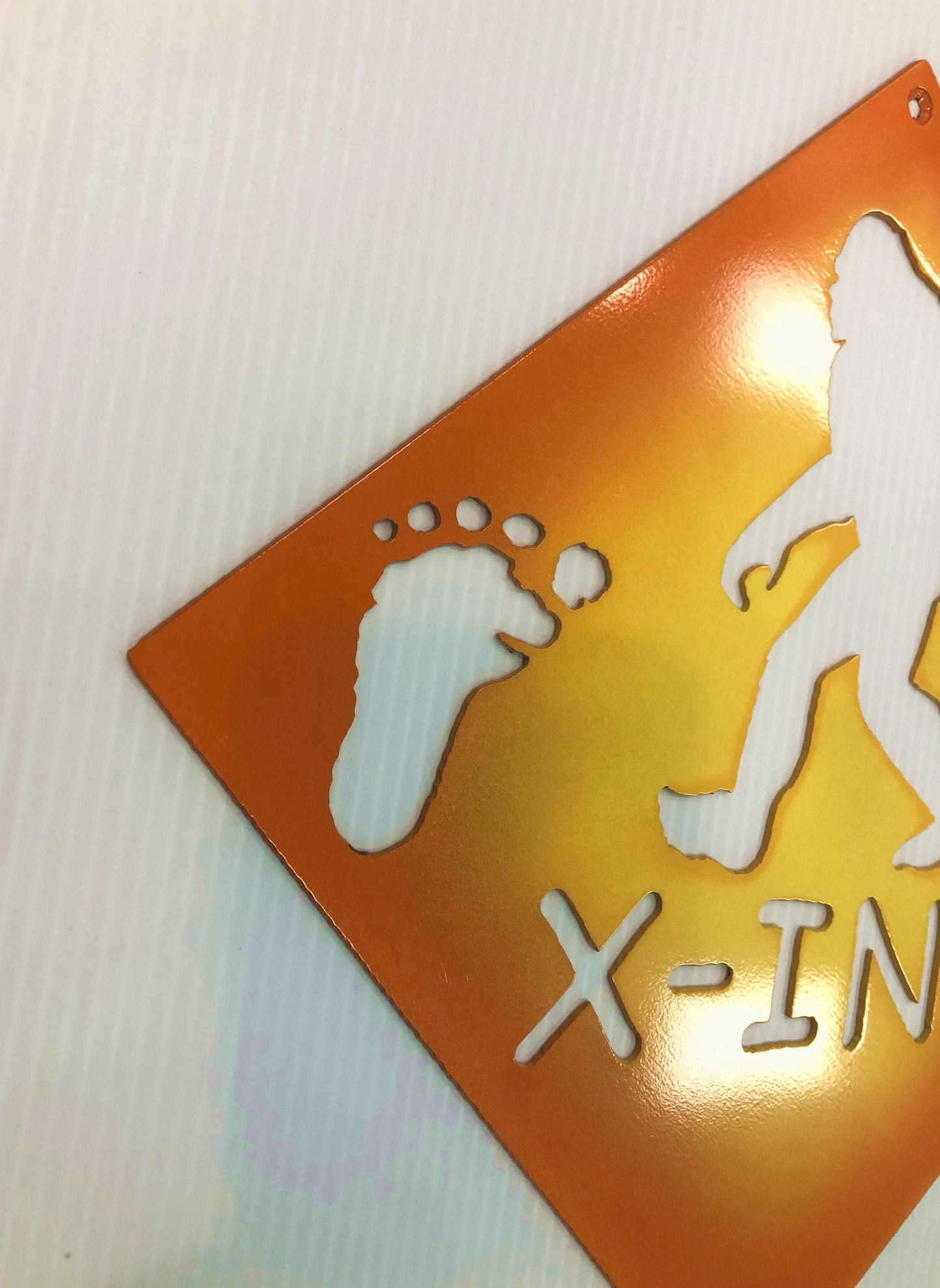 Bigfoot Crossing Indoor & Outdoor Sasquatch Metal Street Sign Wall Art