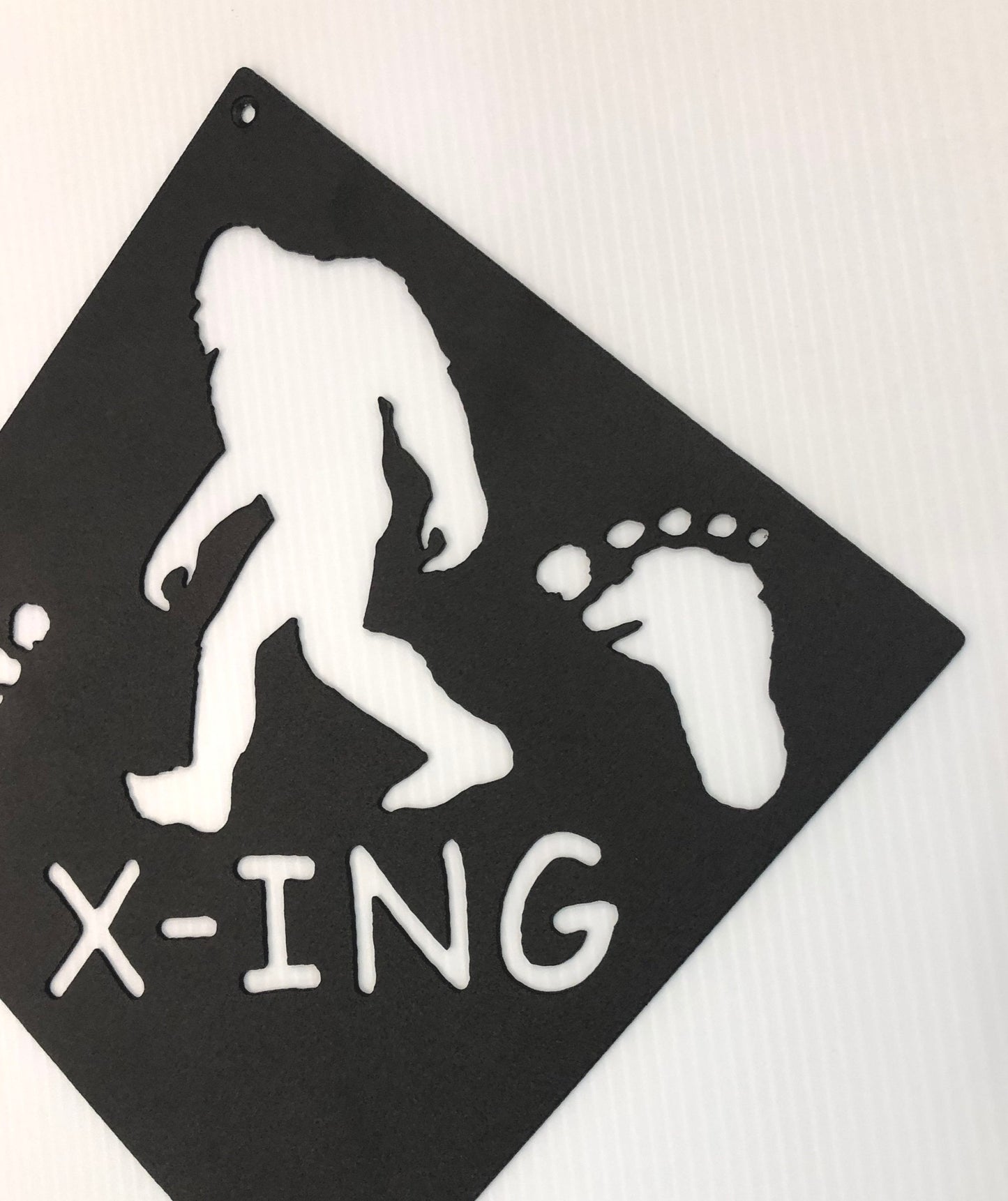 Bigfoot Crossing Indoor & Outdoor Sasquatch Metal Street Sign Wall Art
