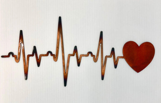 EKG Heartbeat Rhythm Line Heart Nurse Healthcare Gift Metal Wall Art