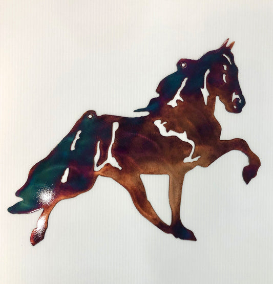 Horse Prancing Indoor Or Outdoor Plasma Cut Equine Metal Wall Art