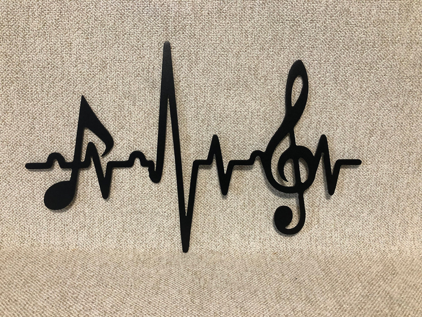 EKG Line Music Notes Treble Clef Heartbeat Sinus Rhythm Indoor or Outdoor Metal Art