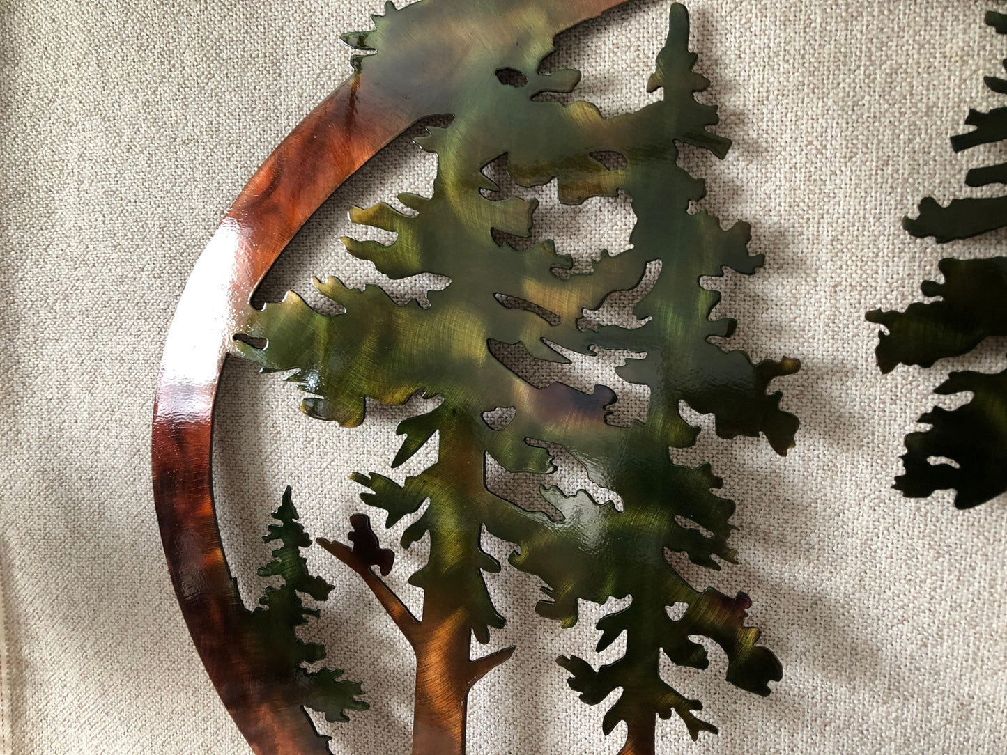 Bear Family Metal Wall Art – Rustic Cabin Mountain Scene Decor