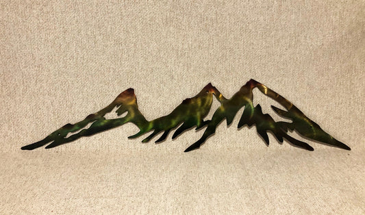 Wide Mountain Range Scene Indoor Or Outdoor Nature Theme Metal Wall Art