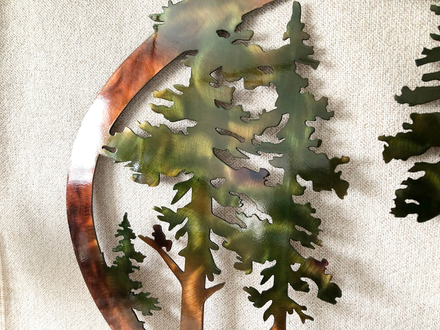 Bear Family Metal Wall Art – Rustic Cabin Mountain Scene Decor