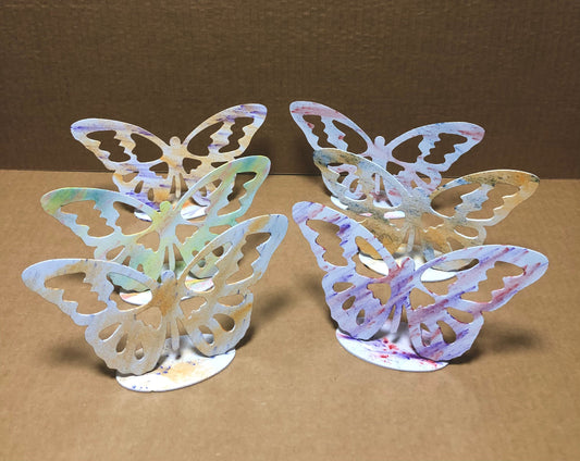 Butterfly On Stand Metal Wall Art Indoor Outdoor In Assorted Colors