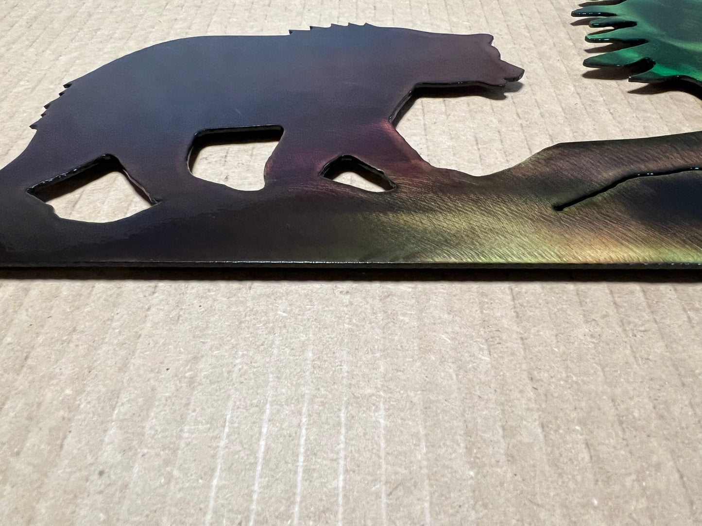 Bear And Trees Indoor Or Outdoor Wildlife Metal Wall Art