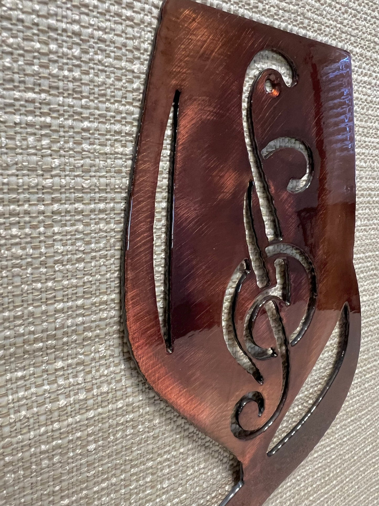 Artsy Wine Glass With Music Notes Metal Wall Art Kitchen And Bar Decor