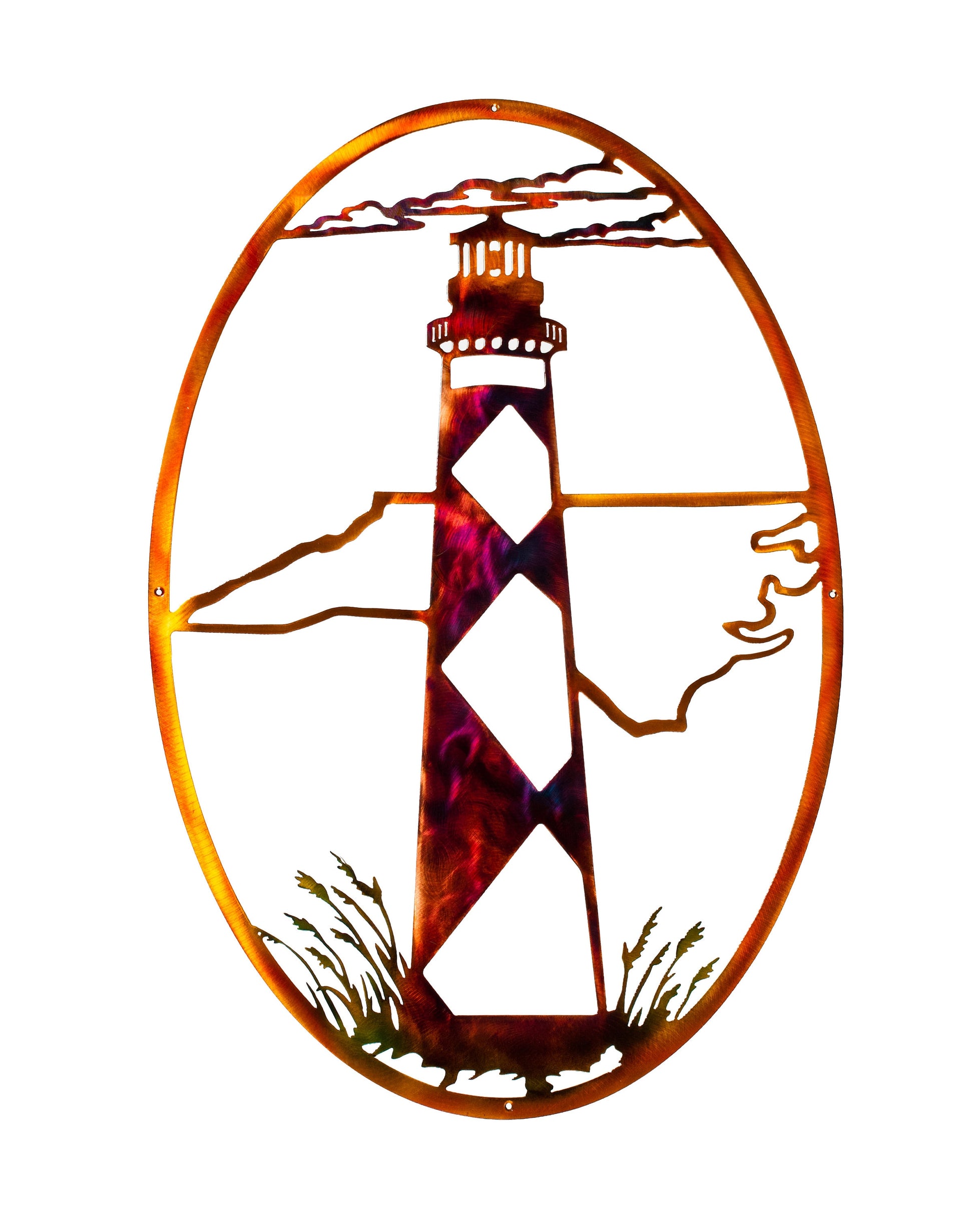 oval metal wall art nc outline cape lookout