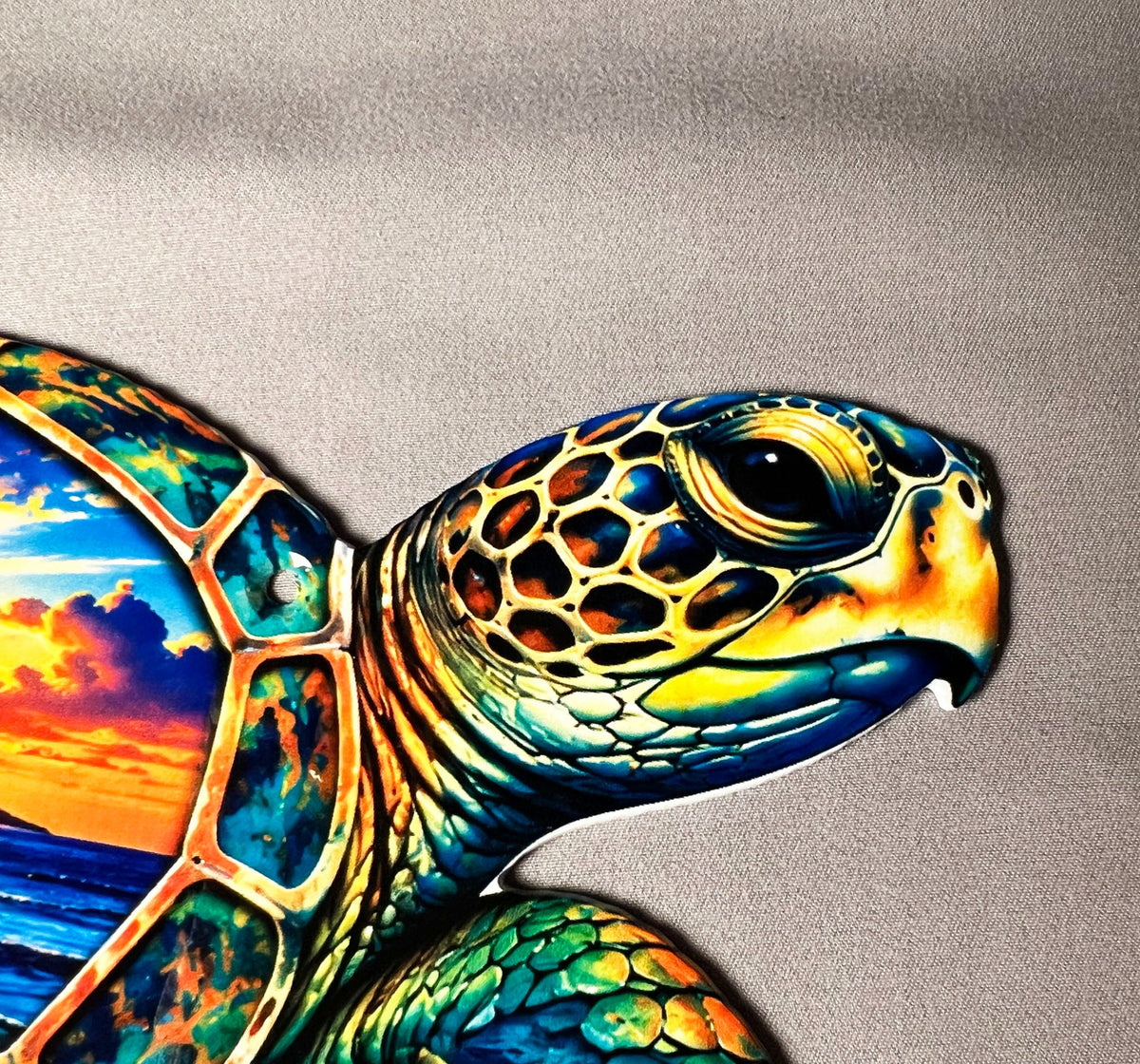 Sea turtle head and eye close up